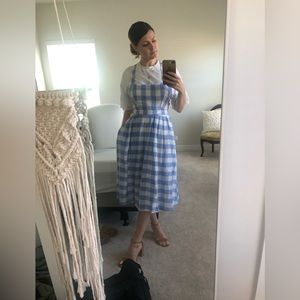 ASTR Size Small blue and white large gingham print dress